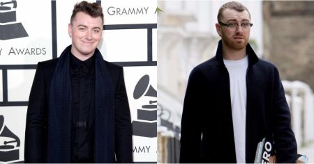 Sam Smith's before and after picture.